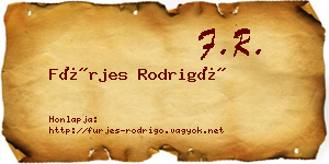 Fürjes Rodrigó névjegykártya